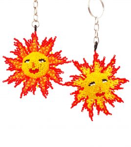 Beaded Sun Keychain