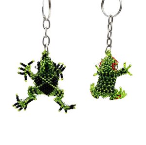 beaded frog keychain