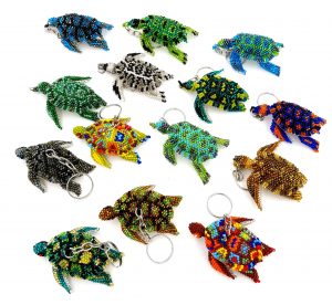 beaded turtle keychain