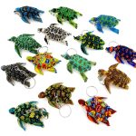 beaded turtle keychain