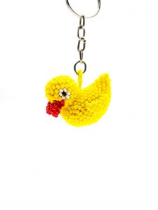 Beaded Duck Keychain