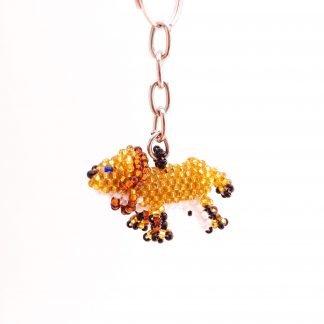 beaded lion key chain