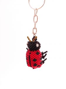 beaded ladybug keychain