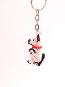 Beaded Dog Keychain