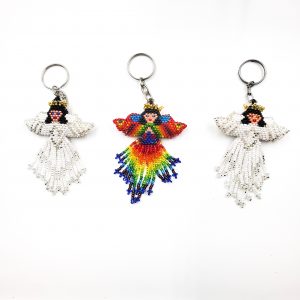 beaded angel key chain