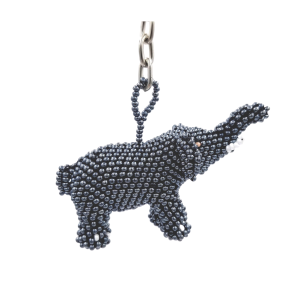 beaded elephant keychain