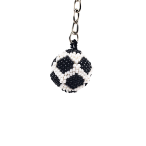 beaded soccer ball keychain