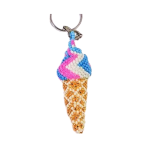 beaded ice cream keychain