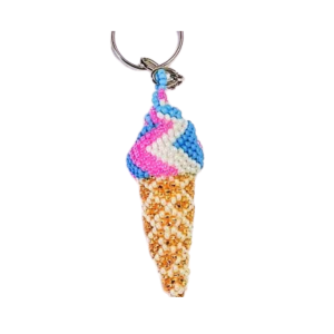 beaded ice cream keychain