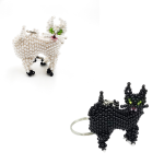 Beaded Cat Keychain