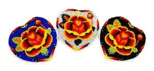 Heart Floral Leather Hair Clip