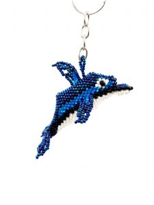 Large Beaded Dolphin Keychain