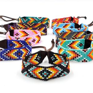 Beaded Leather Cinch Bracelet