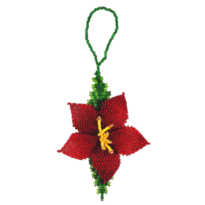 Beaded Poinsetta Ornament