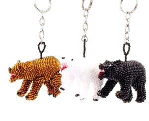 Beaded Bear Keychain