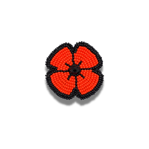 beaded poppy pin