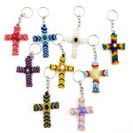 beaded cross keychain