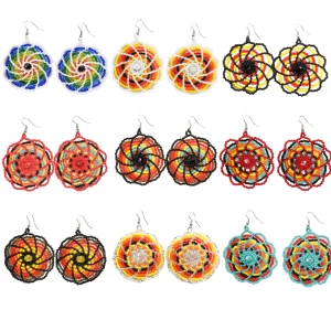 pinwheel medallion earrings