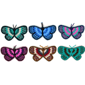 beaded butterfly hair clip