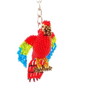beaded parrot keychain