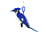 beaded blue jay keychain