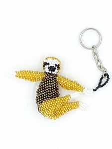 beaded sloth keychain