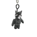beaded raccoon keychain