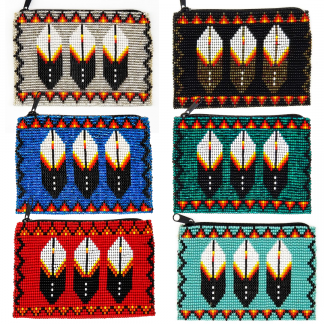 Beaded Feather Coin Purse