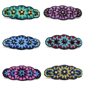 Beaded 5 Medallion Hair Clip