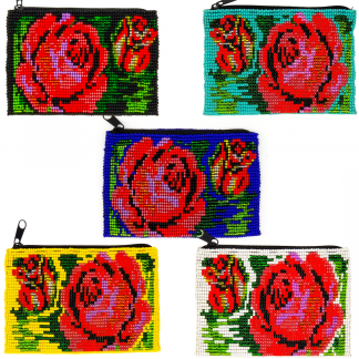 Beaded Rose Coin Purse