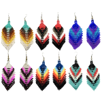 Beaded Feather Earrings
