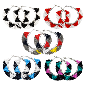 Small Hoop Flat 5 Row Earrings